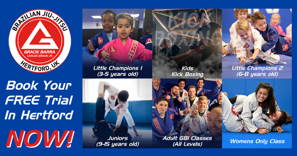 Book your FREE TRIAL at Gracie Barra Brazilian Jiu Jitsu in Hertford